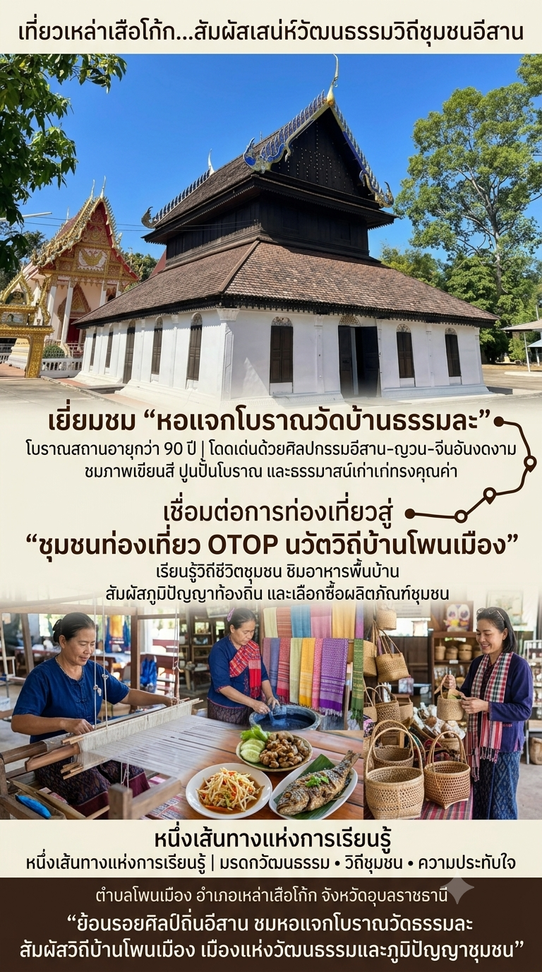 หอแจกโบราณวัดบ้านธรรมละ มรดกศิลปกรรมแห่งเหล่าเสือโก้ก